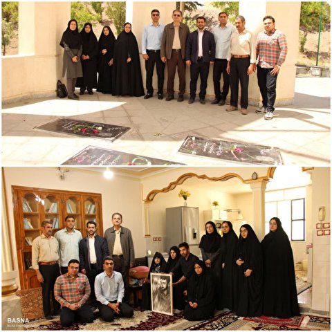 اساتید و دانشجویان مجتمع آموزش عالی نهاوند با خانواده شهید کیانی دیدار کردند