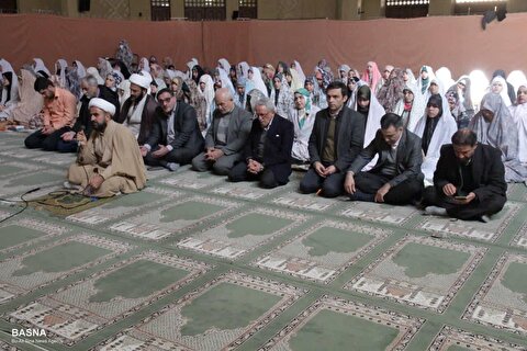 حضور رئیس دانشگاه بوعلی‌سینا در جمع دانشجویان دختر معتکف + گزارش تصویری